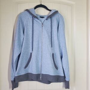 Champion zip up hoodie sweatshirt,  women's size XL in light blue& gray